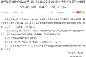 速看！混动拖拉机补贴政策来啦